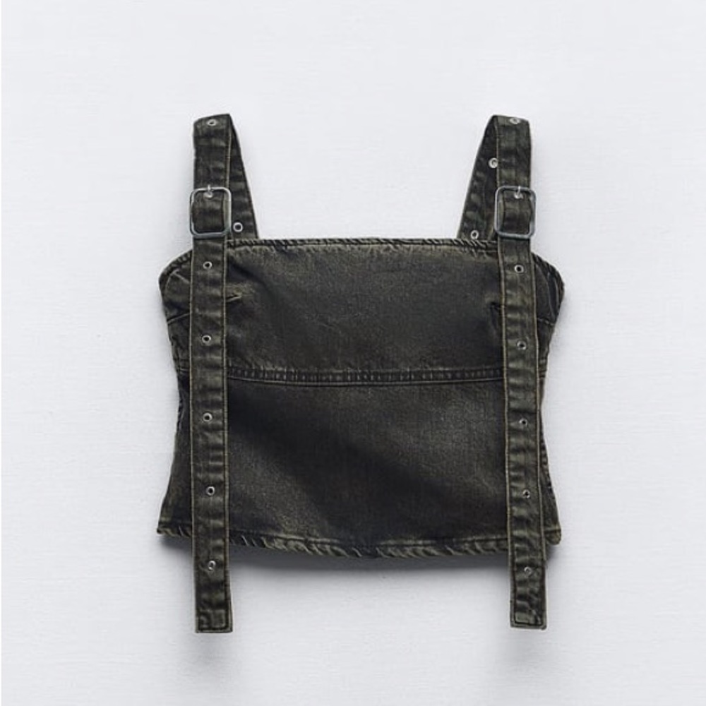 Zara Buckle Denim Top